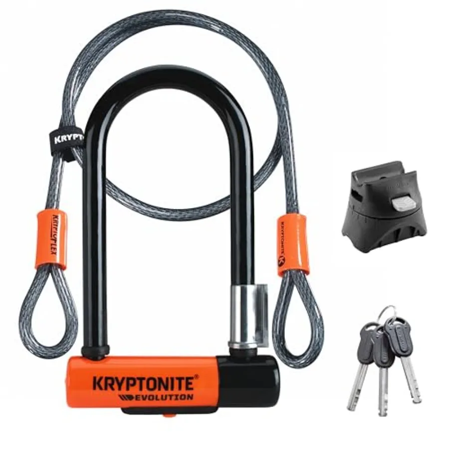 Evolution Mini-7 Bike U-Lock with 4 ft Security Cable - 7mm Max - Performance Steel Shackle with Double Deadbolt Includes 3 Key
Evolution Mini-7 Bike U-Lock with 4 ft Security Cable - 7mm Max - Performance Steel Shackle with Double Deadbolt Includes 3 Key