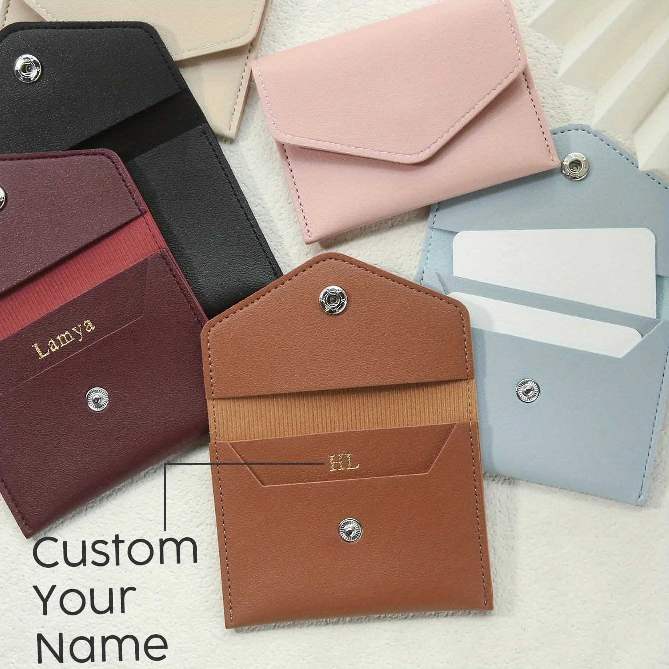 Personalized Engraved Name Card Holder Customizable Pu Leather Id &credit Card Organizer Minimalist Envelope Style Business Gift
Personalized Engraved Name Card Holder Customizable Pu Leather Id &credit Card Organizer Minimalist Envelope Style Business Gift