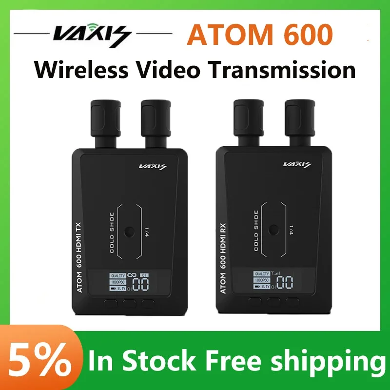 Vaxis ATOM 600 HDMI-Compatible Wireless Transmitter Receiver 1080P HD Image Video Transmission System for Photography Camera
Vaxis ATOM 600 HDMI-Compatible Wireless Transmitter Receiver 1080P HD Image Video Transmission System for Photography Camera
