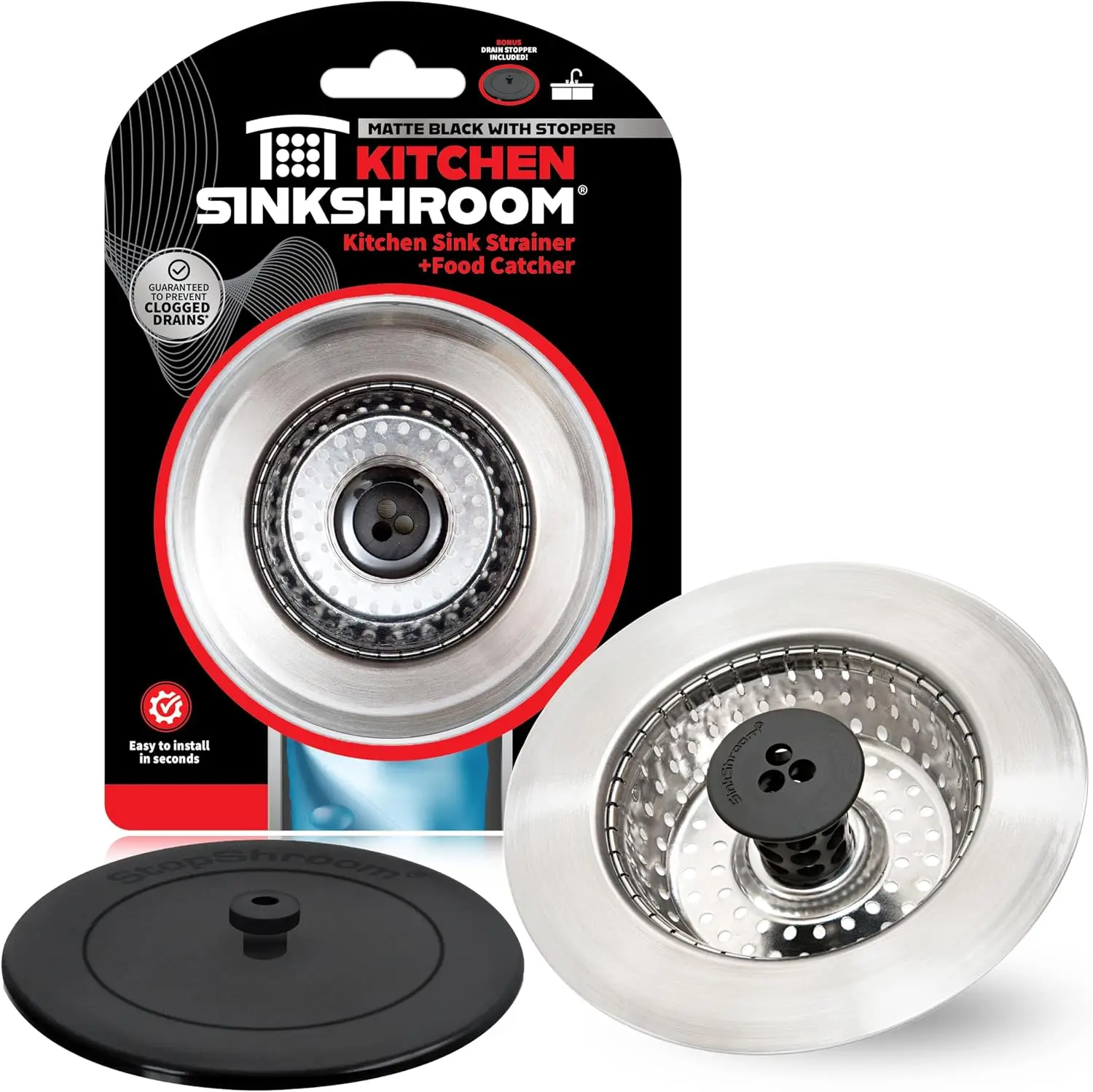 Clog-Free Sink Strainer Basket with Stopper, Stainless Steel Universal Fit
Clog-Free Sink Strainer Basket with Stopper, Stainless Steel Universal Fit