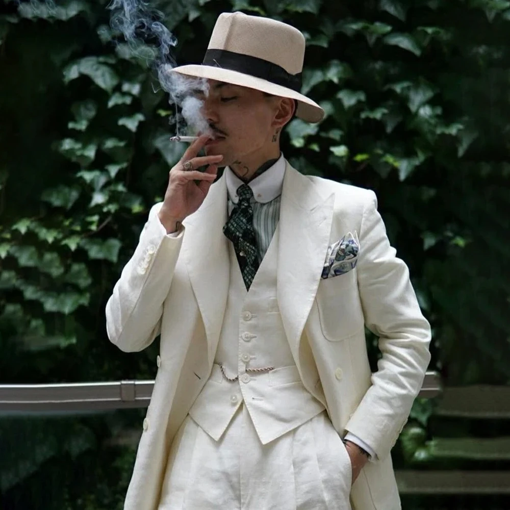 Fashion Men's Suits 3 Piece Jacket Pants Vest High Quality Double Breasted Peak Lapel Slim Fit 3 Piece Jacket Pants Sets Outfits
Fashion Men's Suits 3 Piece Jacket Pants Vest High Quality Double Breasted Peak Lapel Slim Fit 3 Piece Jacket Pants Sets Outfits