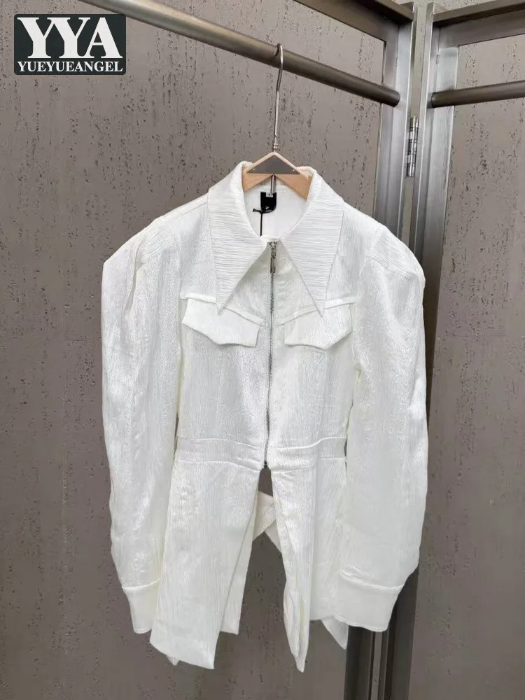Ladies Office Turndown Collar Pocket Jackets Solid Color Zipper Workwear Jacket Fashion Casual Women Outerwear Long Sleeve Coats
Ladies Office Turndown Collar Pocket Jackets Solid Color Zipper Workwear Jacket Fashion Casual Women Outerwear Long Sleeve Coats