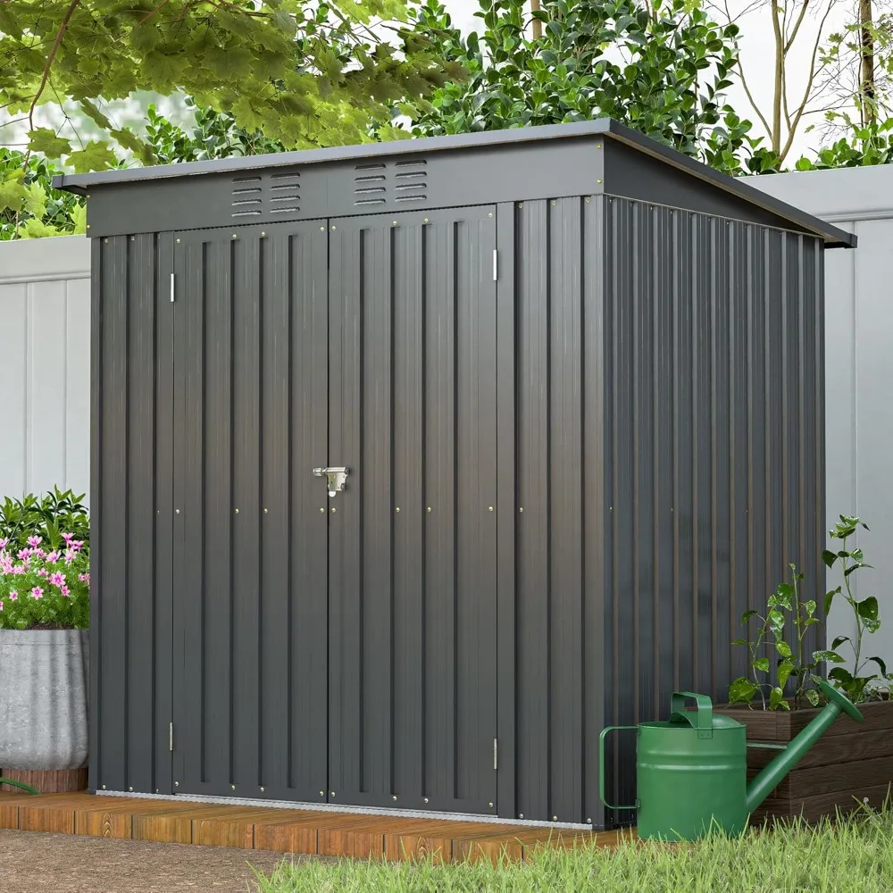 6x4 Ft Outdoor Storage Shed with Lockable Double Doors, Aluminum Frame, Weatherproof Frame Floor, Metal Tool Shed
6x4 Ft Outdoor Storage Shed with Lockable Double Doors, Aluminum Frame, Weatherproof Frame Floor, Metal Tool Shed