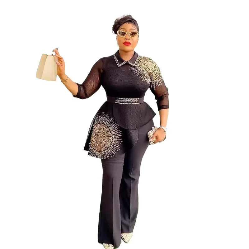 Elegant African Clothes for Women Summer 3/4 Sleeve Polyester 2 Piece Top Pant Matching Sets Outfits Dashiki Africa Clothing
Elegant African Clothes for Women Summer 3/4 Sleeve Polyester 2 Piece Top Pant Matching Sets Outfits Dashiki Africa Clothing