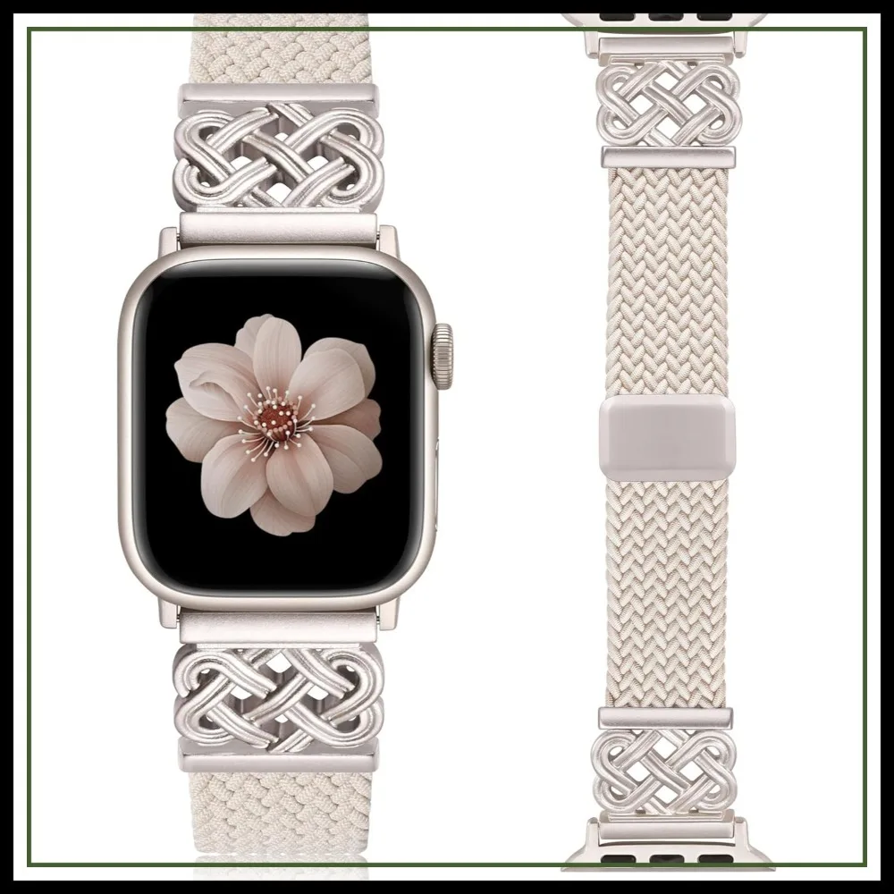 Braided Magnetic Band Compatible with Apple Watch 38-49mm, Stretchy Elastic Strap for iWatch Series 11/10/9/8/7/6/5/4/SE/Ultra, Dressy Celtic Metal Design
Braided Magnetic Band Compatible with Apple Watch 38-49mm, Stretchy Elastic Strap for iWatch Series 11/10/9/8/7/6/5/4/SE/Ultra, Dressy Celtic Metal Design