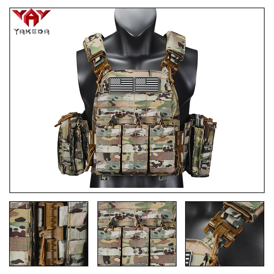 YAKEDA Camouflage tactical vest; Adjustable quick detachable combat gear, outdoor exploration and hunting equipment
YAKEDA Camouflage tactical vest; Adjustable quick detachable combat gear, outdoor exploration and hunting equipment