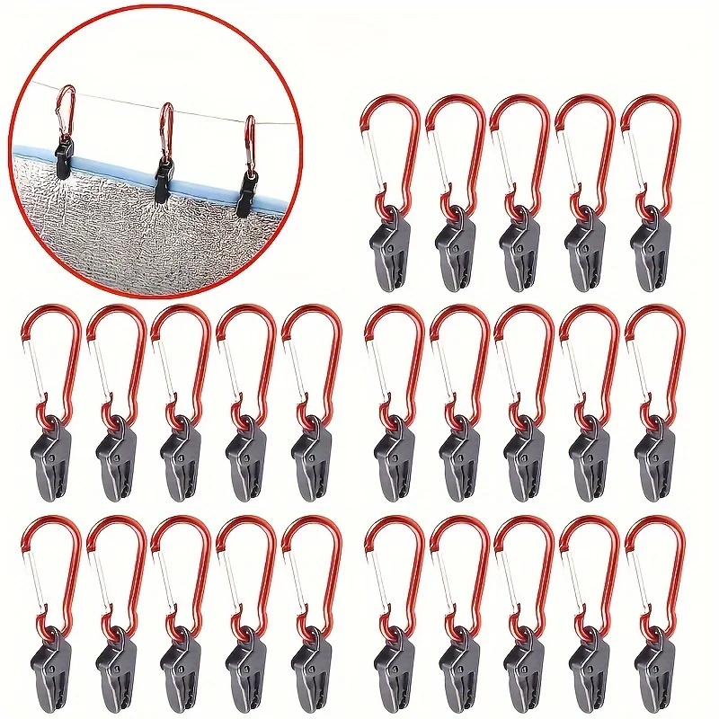 20pcs Waterproof Cloth Clip Windproof Clip With Climbing Buckle, Sunshade Clip Set, Used For Sunshades, Outdoor Camping Supplies
20pcs Waterproof Cloth Clip Windproof Clip With Climbing Buckle, Sunshade Clip Set, Used For Sunshades, Outdoor Camping Supplies