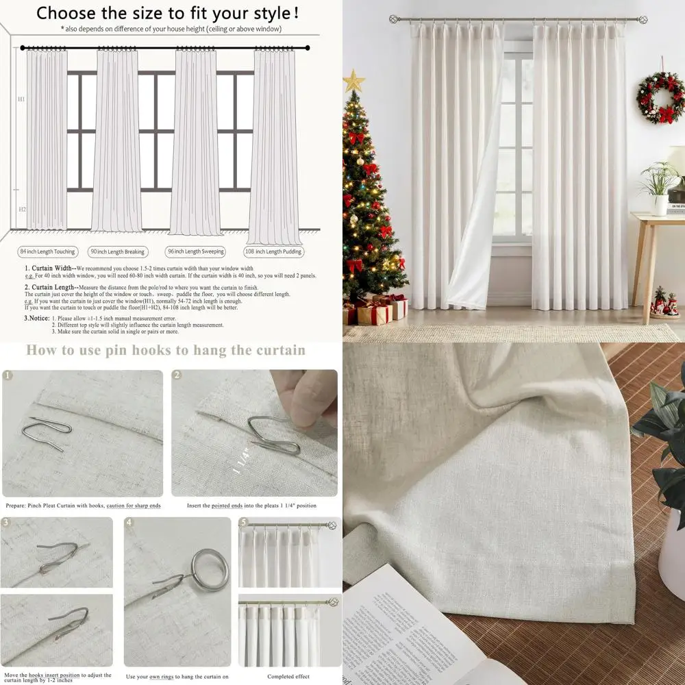 Льняные плиссированные шторы со смесью и подкладкой из микрофибры, фильтр света 95, ширина 40 x 95 длина, конфиденциальная драпировка для гостиных
Льняные плиссированные шторы со смесью и подкладкой из микрофибры, фильтр света 95, ширина 40 x 95 длина, конфиденциальная драпировка для гостиных