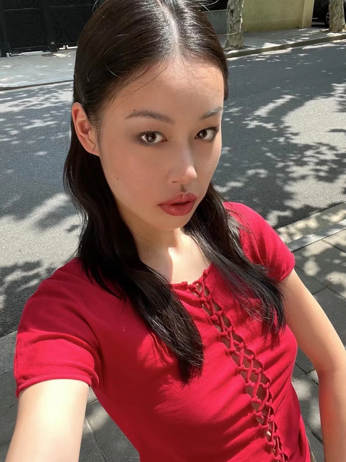 Self-ideology Vintage Red Pink Tie round Neck Slim Fit T-shirt Independent Brand Cotton Short Sleeve Women's Top
Self-ideology Vintage Red Pink Tie round Neck Slim Fit T-shirt Independent Brand Cotton Short Sleeve Women's Top