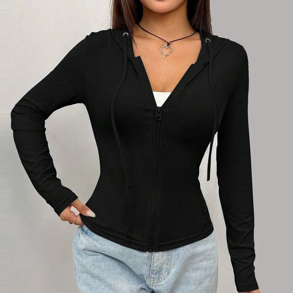 Arazooyi Women's Jackets Autumn Fitting Slim Plain Drawstring Long Sleeve Separated Zipper Hoodie Regular Casual Jackets
Arazooyi Women's Jackets Autumn Fitting Slim Plain Drawstring Long Sleeve Separated Zipper Hoodie Regular Casual Jackets
