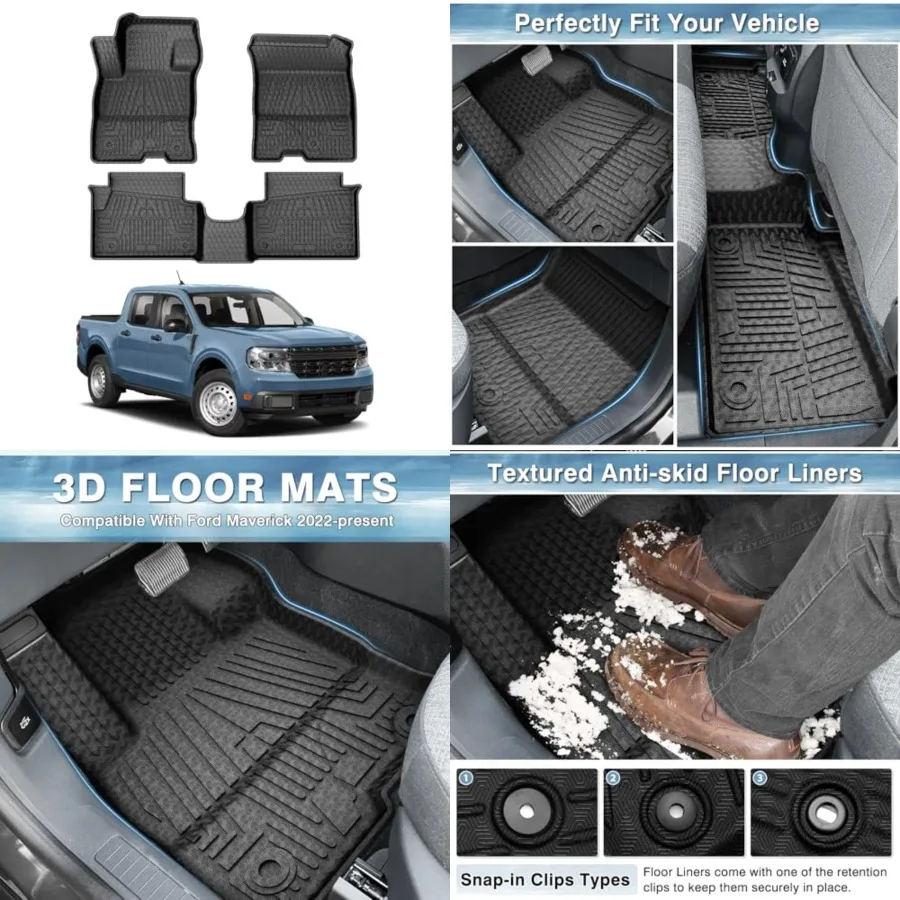 Custom Fit Floor Mats for Ford Maverick 2026 2025 2024 2023 2022 (Only Fits Hybrid Models) All Weather Floor Liners 1st & 2nd Row Set Black
Custom Fit Floor Mats for Ford Maverick 2026 2025 2024 2023 2022 (Only Fits Hybrid Models) All Weather Floor Liners 1st & 2nd Row Set Black