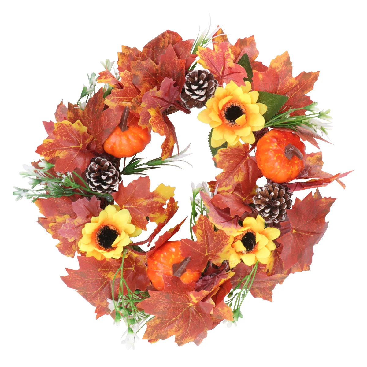 1Pcs Artificial Sunflower Halloween Wreath Orange Maple Leaf Pumpkin Garland 30cm Decorative Party Indoor Outdoor Festival
1Pcs Artificial Sunflower Halloween Wreath Orange Maple Leaf Pumpkin Garland 30cm Decorative Party Indoor Outdoor Festival