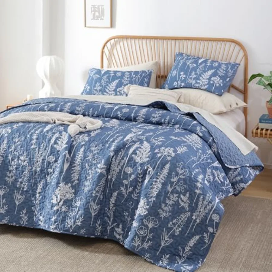 Quilts Queen Size Infinity Blue Floral Queen Quilt Bedding Set Microfiber Boho Bedspread Lightweight Reversible Coverlet with 2
Quilts Queen Size Infinity Blue Floral Queen Quilt Bedding Set Microfiber Boho Bedspread Lightweight Reversible Coverlet with 2
