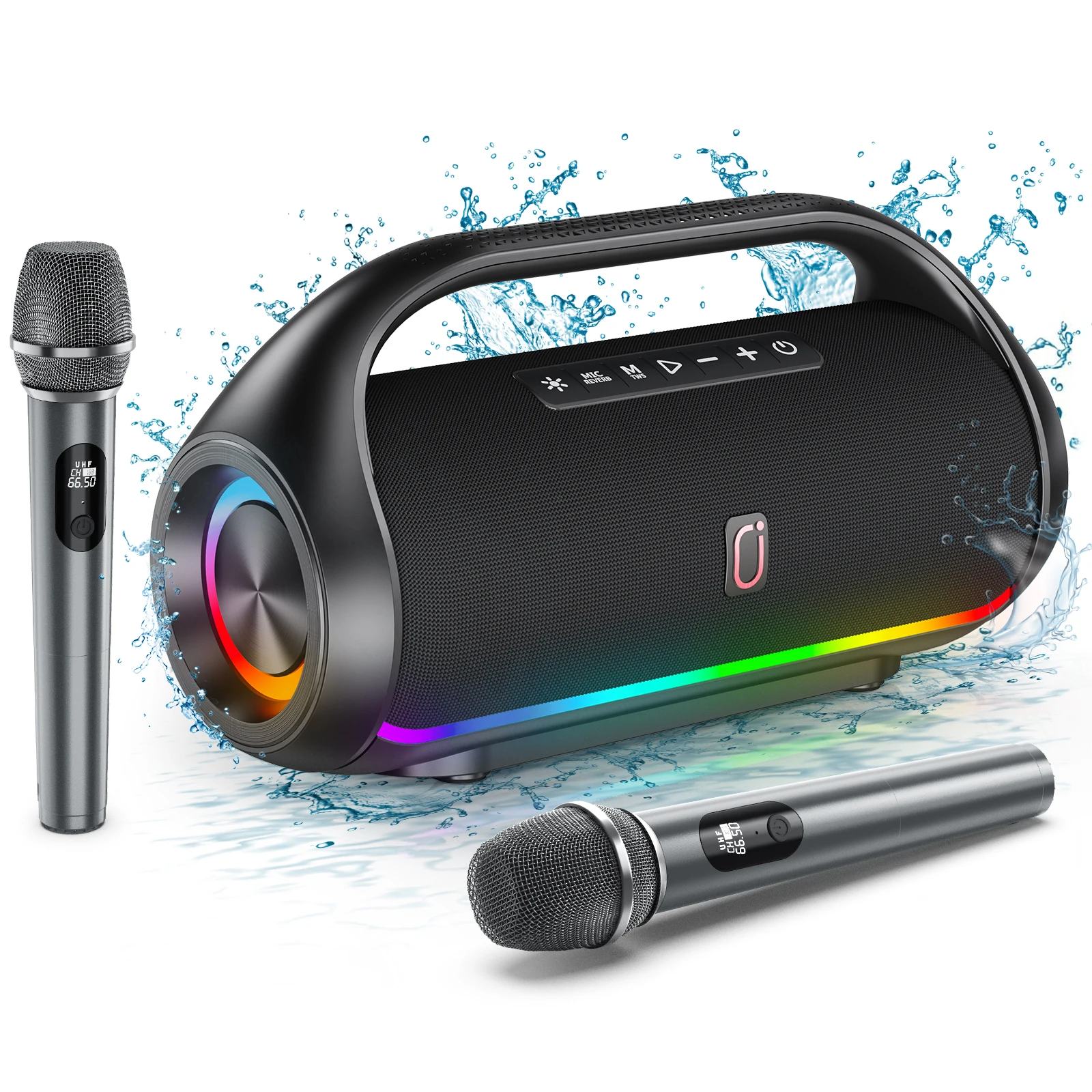 JYX Bluetooth Speaker, Portable Speaker with DJ Lights, Deep Subwoofer, Waterproof Outdoor Speaker with 2 Wireless Microphone
JYX Bluetooth Speaker, Portable Speaker with DJ Lights, Deep Subwoofer, Waterproof Outdoor Speaker with 2 Wireless Microphone