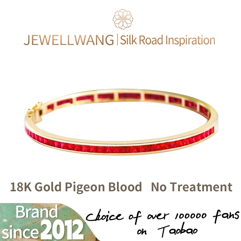 JEWELLWANG 18K Yellow Gold Lab-Grown Ruby Bangles for Women Luxury Square AU750 Synthetic Bracelet Jewelry Hypoallergenic Gift
JEWELLWANG 18K Yellow Gold Lab-Grown Ruby Bangles for Women Luxury Square AU750 Synthetic Bracelet Jewelry Hypoallergenic Gift
