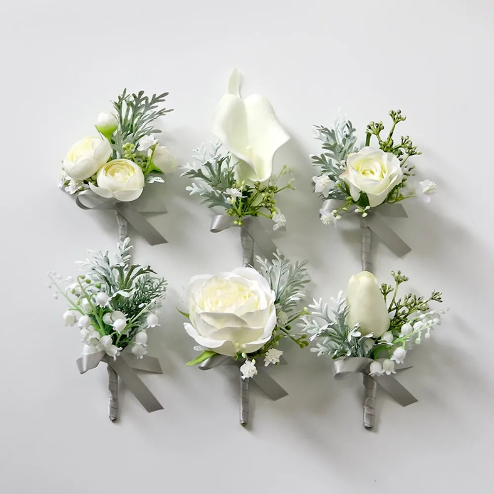 Ivory Ribbon Boutonniere Little Flower and Leaves for Groom Boutonniere Marriage Accessories and Wedding Decoration
Ivory Ribbon Boutonniere Little Flower and Leaves for Groom Boutonniere Marriage Accessories and Wedding Decoration