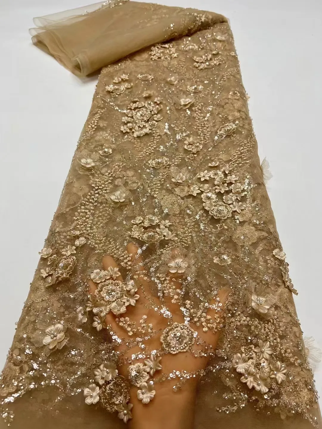 French African 3D Lace Fabric With Beads 2024 High Quality Embroidery For Women Wedding Dress Nigerian Lace Mesh Fabric 5 Yards
French African 3D Lace Fabric With Beads 2024 High Quality Embroidery For Women Wedding Dress Nigerian Lace Mesh Fabric 5 Yards