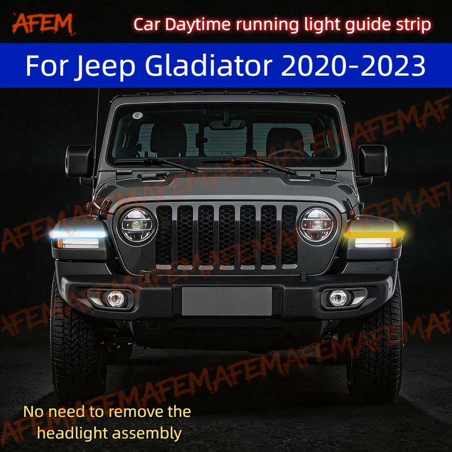 Car DRL Daytime Running Light Start Scan Style Sequential Flowing Turn Signal Light Ultra-Thin LED For Jeep Gladiator 2020-2023
Car DRL Daytime Running Light Start Scan Style Sequential Flowing Turn Signal Light Ultra-Thin LED For Jeep Gladiator 2020-2023