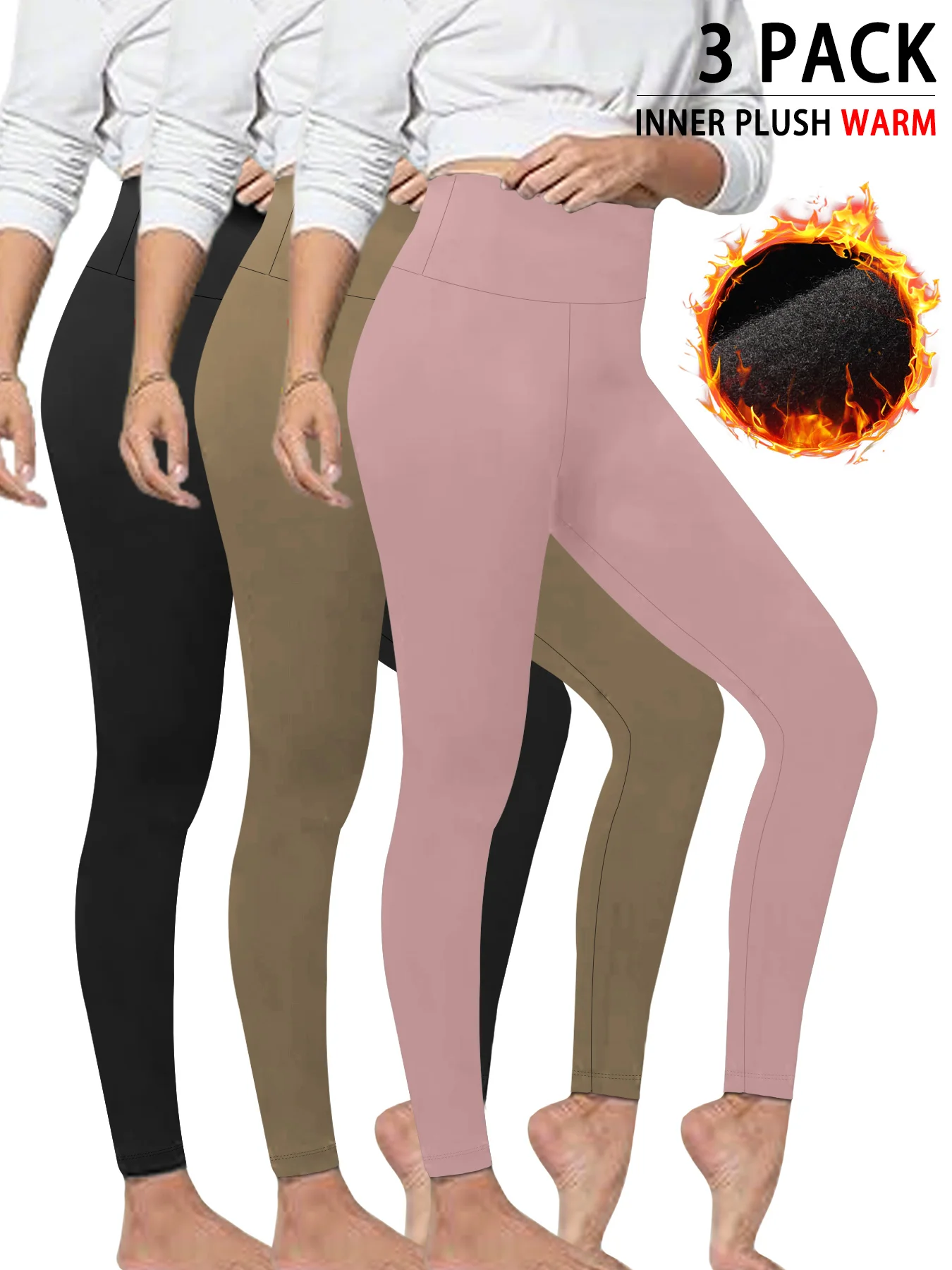 High Waisted Thermal Leggings for Women, 3-Pack: Fleece Lined, Soft, Thick Winter Workout & Yoga Tights.
High Waisted Thermal Leggings for Women, 3-Pack: Fleece Lined, Soft, Thick Winter Workout & Yoga Tights.