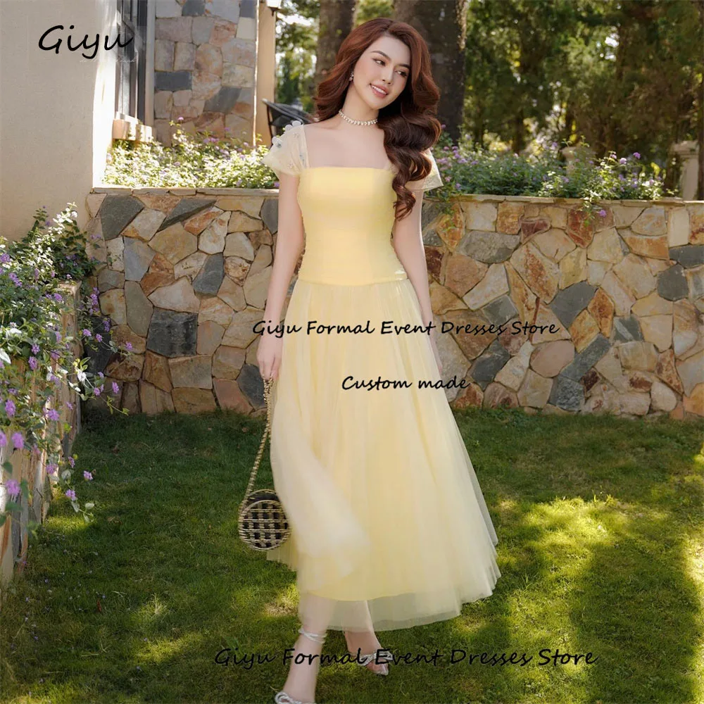 Giyu Fairy Yellow Evening Gown Dress A-line Draped Square Collar Tea-Length Tulle Birthday Party Dress Summer Dress
Giyu Fairy Yellow Evening Gown Dress A-line Draped Square Collar Tea-Length Tulle Birthday Party Dress Summer Dress