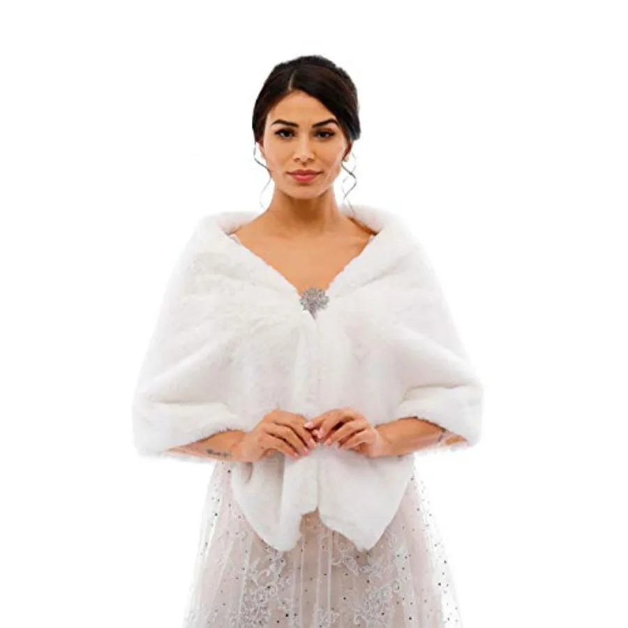 Jovo Women's Bride Wedding Faux Fur Shawl Wrap Bridal Fur Scarf Fur Wraps and Shawls for Women
Jovo Women's Bride Wedding Faux Fur Shawl Wrap Bridal Fur Scarf Fur Wraps and Shawls for Women