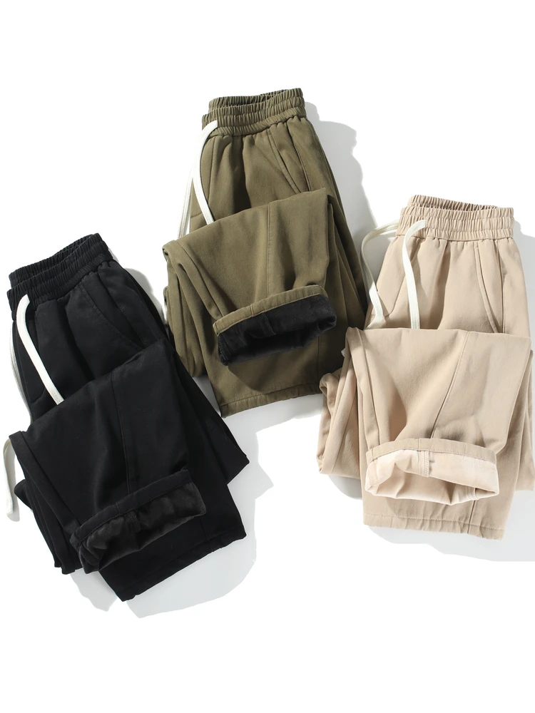 American Retro Trousers Men's Thickened Fleece Warm Casual Pants Autumn Winter Straight Leg Workwear Comfortable Fit Trousers
American Retro Trousers Men's Thickened Fleece Warm Casual Pants Autumn Winter Straight Leg Workwear Comfortable Fit Trousers