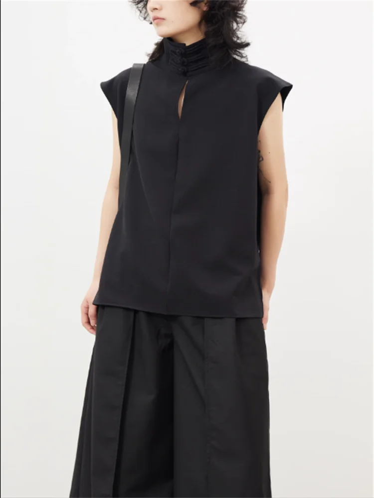 Designer dark new Chinese 100 stand collar button sleeveless plus-size shirt
Designer dark new Chinese 100 stand collar button sleeveless plus-size shirt