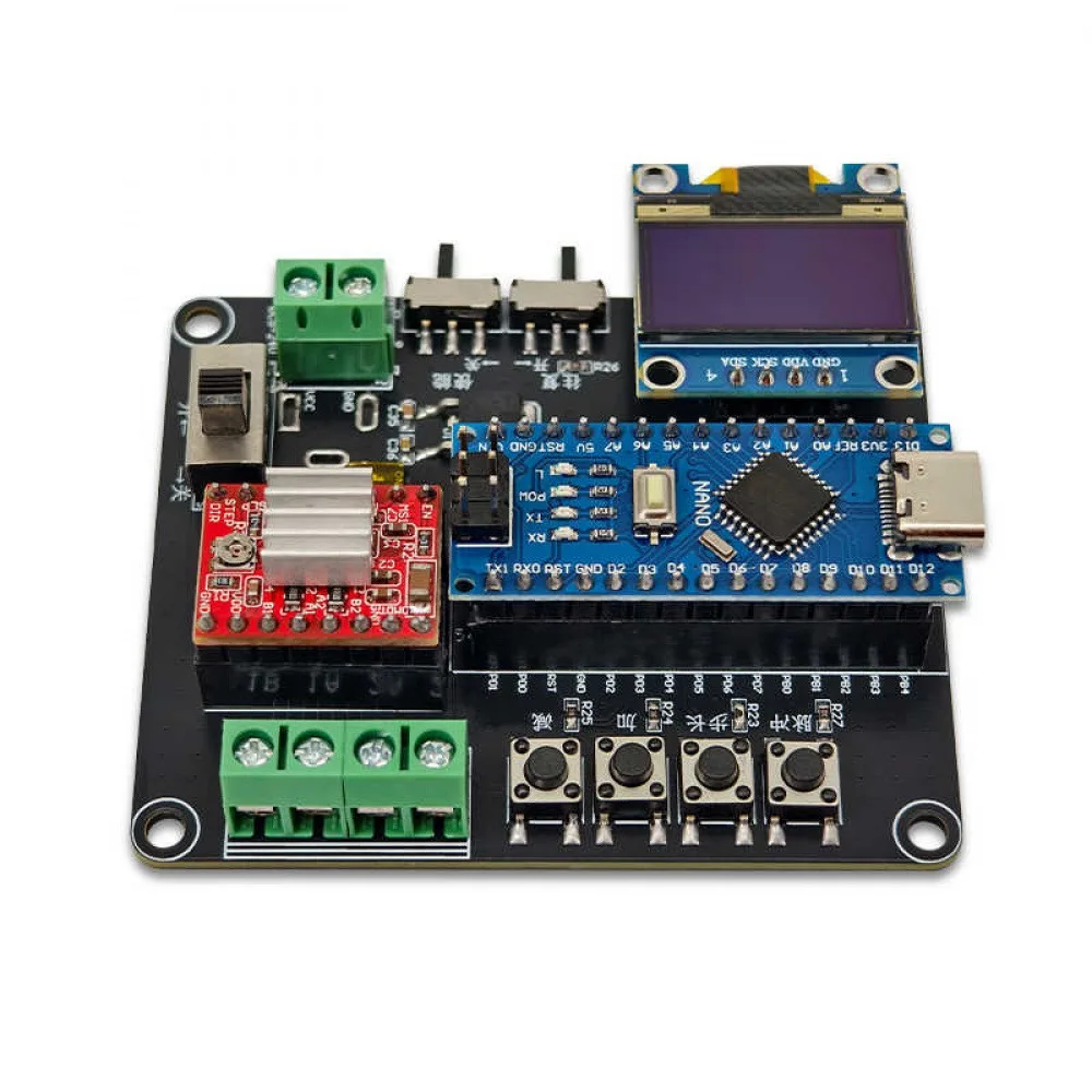 ATmega328P Stepper Motor Drive Module DC5-24V Input USB Burning Method with A4988 Drive Module Motor Drive Board for Arduino
ATmega328P Stepper Motor Drive Module DC5-24V Input USB Burning Method with A4988 Drive Module Motor Drive Board for Arduino