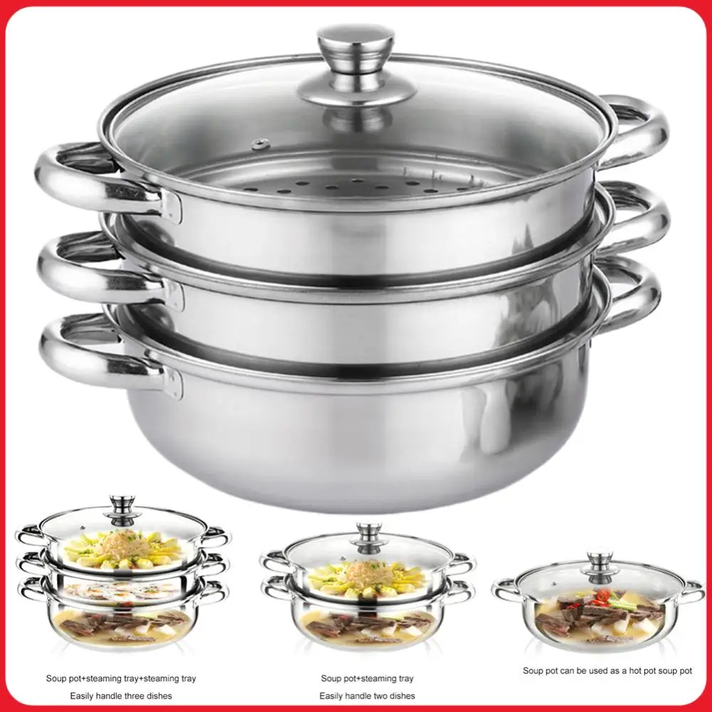 3 Tier Steamer Pot for Cooking Multipurpose Stainless Steel Steamer Cooker Food Steamer for Vegetable Dumpling Stock Sauce Food
3 Tier Steamer Pot for Cooking Multipurpose Stainless Steel Steamer Cooker Food Steamer for Vegetable Dumpling Stock Sauce Food