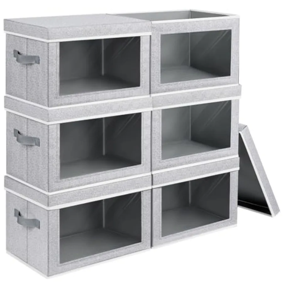 Storage Bins with Lids, 6 Pack Large Storage Cubes with Window, Closet Bins with Lids and Handles, Fabric Box for Organizing Cl
Storage Bins with Lids, 6 Pack Large Storage Cubes with Window, Closet Bins with Lids and Handles, Fabric Box for Organizing Cl