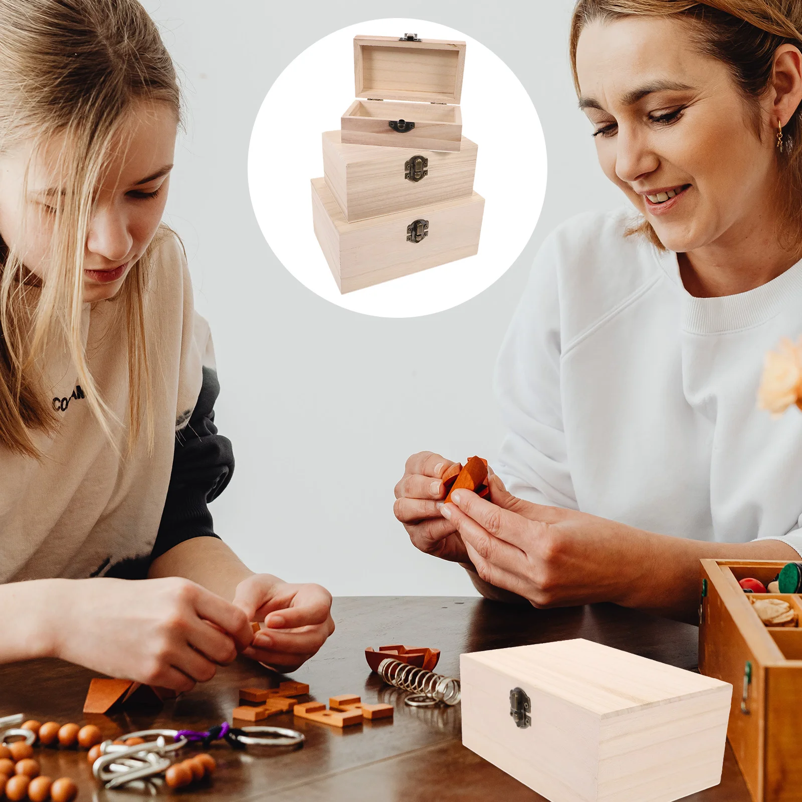 1 Set/3 Pcs Unfinished Wooden Case Creative Multi-function Box DIY Graffiti Supplies Storage Lock Case for Home Shop Adults Kids
1 Set/3 Pcs Unfinished Wooden Case Creative Multi-function Box DIY Graffiti Supplies Storage Lock Case for Home Shop Adults Kids