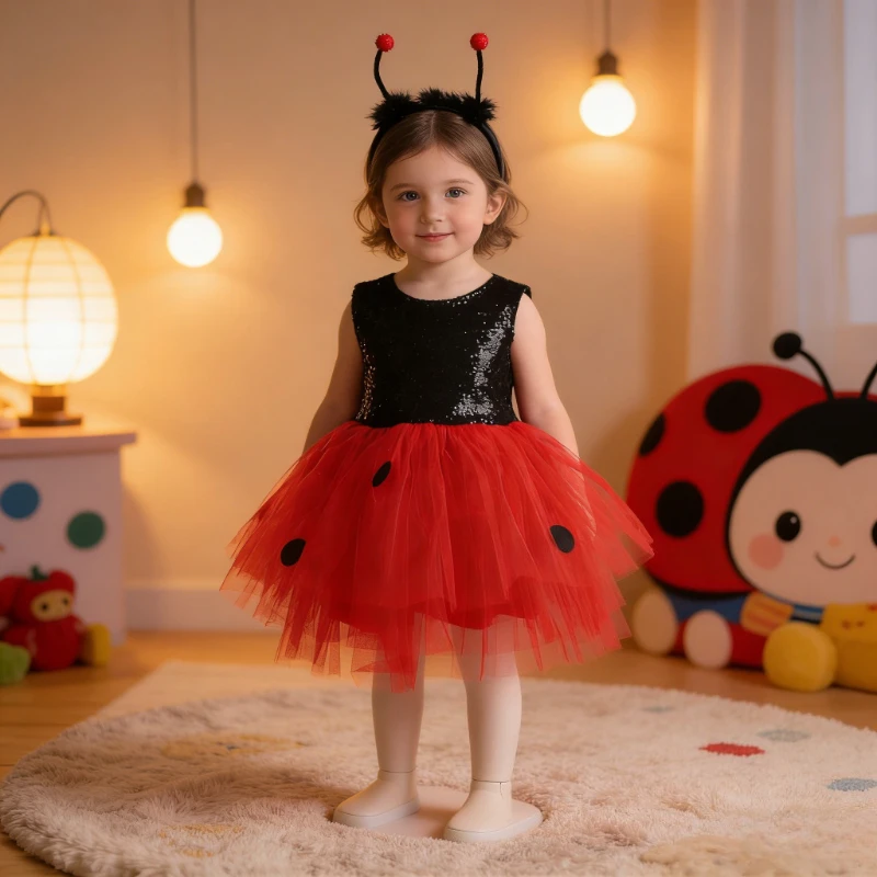 New Lovely Ladybug Costume Dress for Girls Kids Halloween Cosplay Outfit Cute Party Dress Up Three Piece Set for Toddler Baby
New Lovely Ladybug Costume Dress for Girls Kids Halloween Cosplay Outfit Cute Party Dress Up Three Piece Set for Toddler Baby