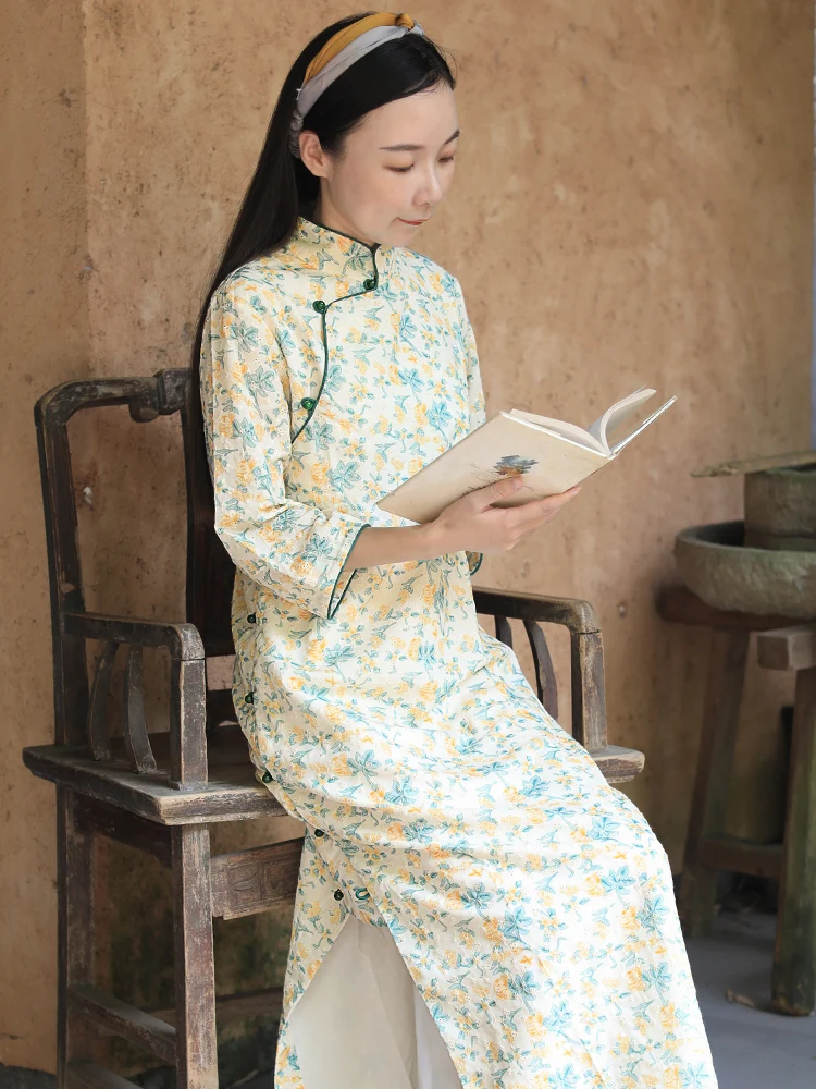 Elegant Classical Cotton Embroidered Qipao Dress Spring Summer Original Design Pure Cotton Comfortable Fit A-Line Skirt
Elegant Classical Cotton Embroidered Qipao Dress Spring Summer Original Design Pure Cotton Comfortable Fit A-Line Skirt