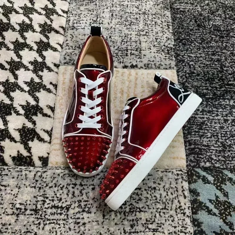 Luxury Men's Shoes, Red Bottom Shoes Leather Low Top Rivet Men's Casual Shoes Couple Shoes Casual Sneakers
Luxury Men's Shoes, Red Bottom Shoes Leather Low Top Rivet Men's Casual Shoes Couple Shoes Casual Sneakers
