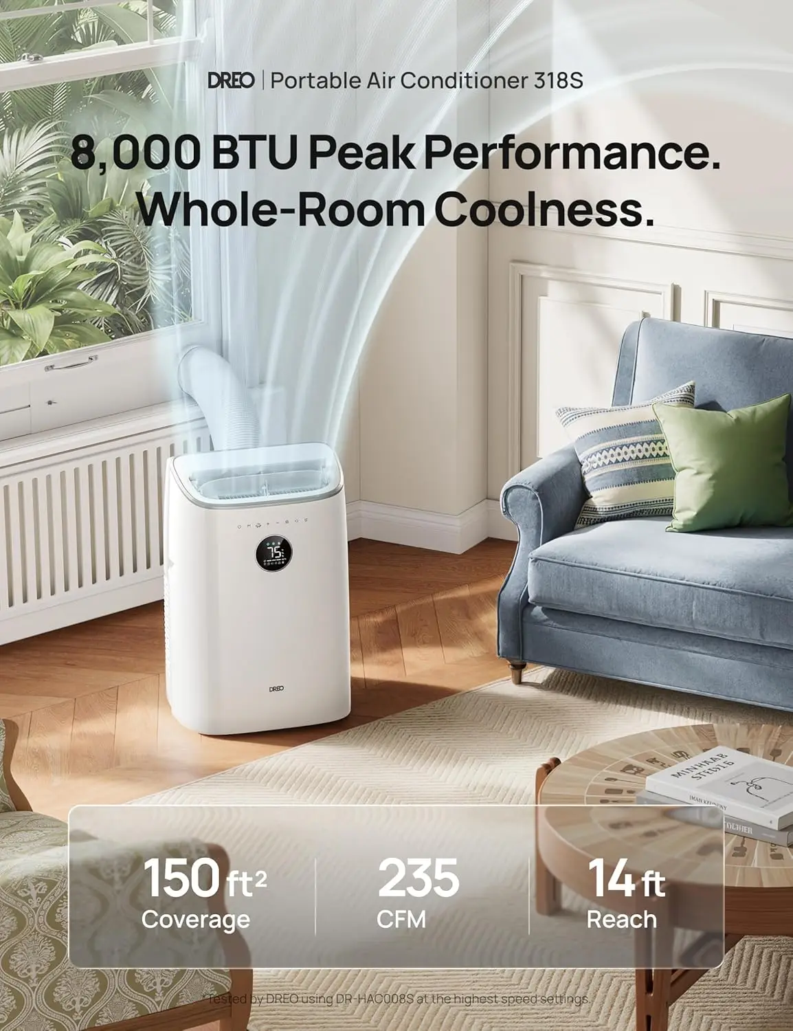Portable Air Conditioners, 8000 BTU ASHRAE (5000 BTU DOE) Smart AC Unit for Bedroom with Drainage-free Cooling, 45dB Quiet, APP/
Portable Air Conditioners, 8000 BTU ASHRAE (5000 BTU DOE) Smart AC Unit for Bedroom with Drainage-free Cooling, 45dB Quiet, APP/