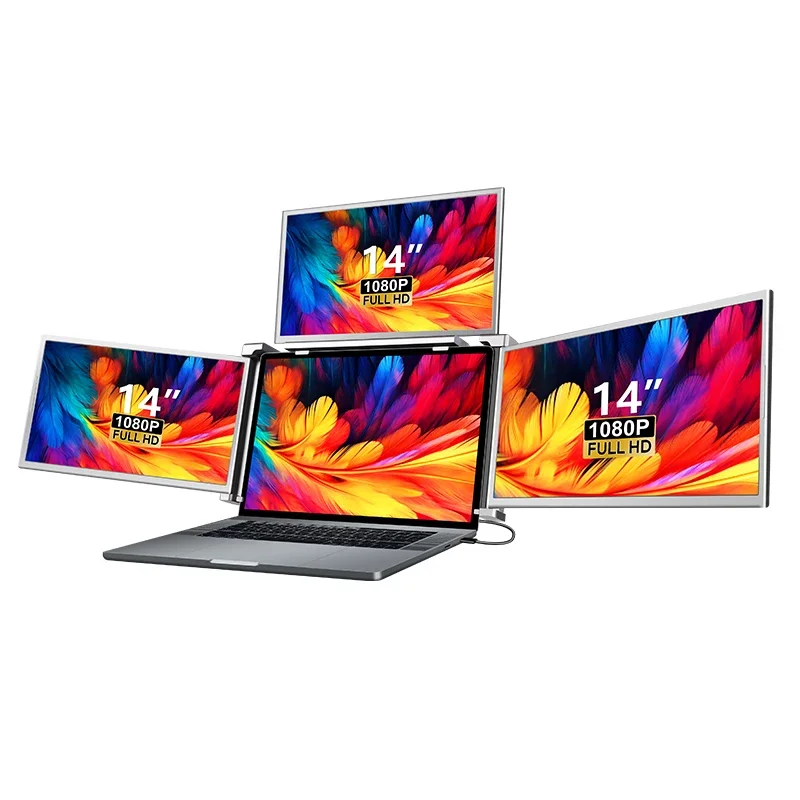 14-Inch three-screen portable monitor, first-line three-screen notebook secondary screen
14-Inch three-screen portable monitor, first-line three-screen notebook secondary screen