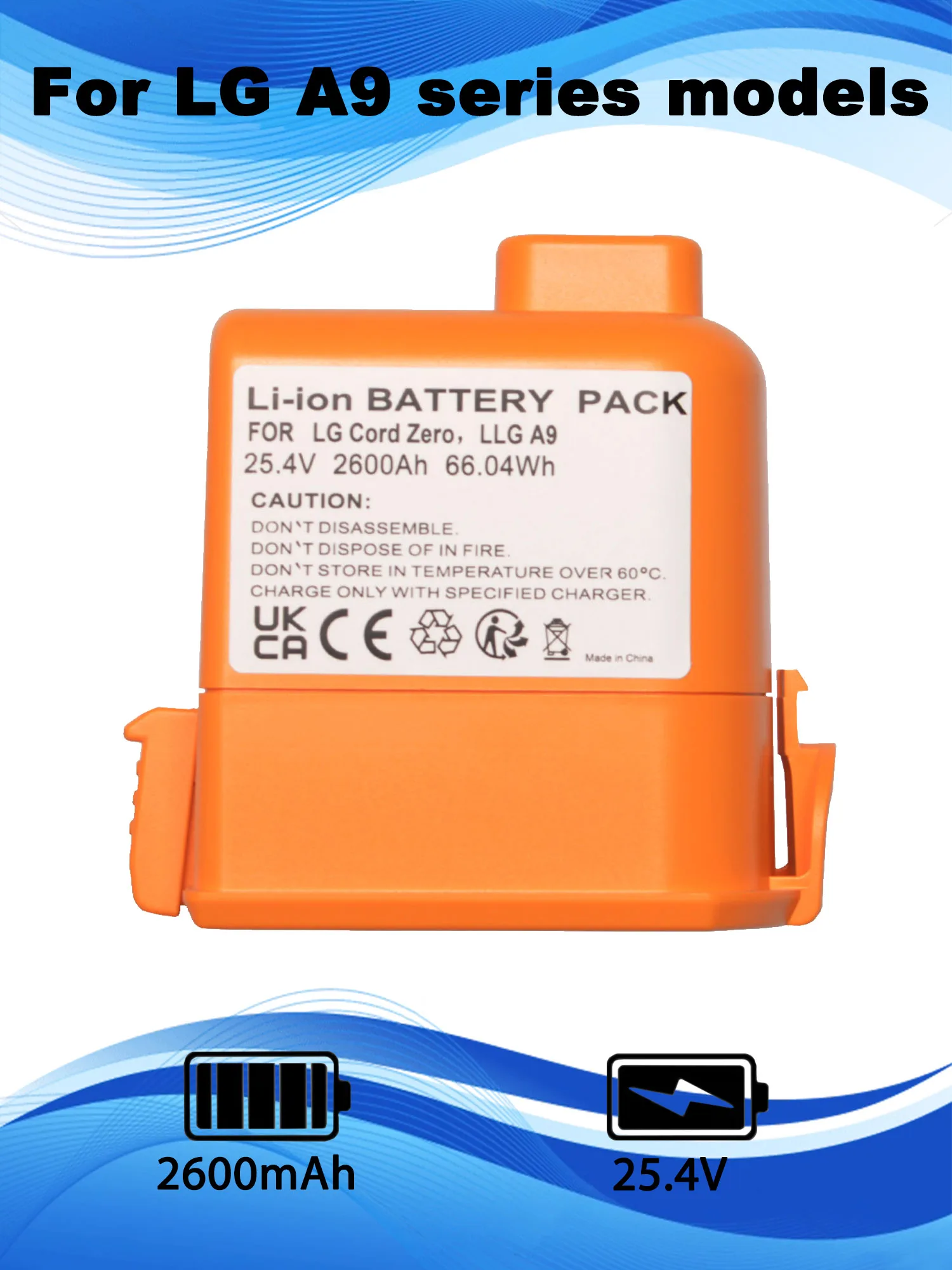 25.4V Replacement Battery For LG A9 Series Cord Zero Cordless Vacuum Cleaner A9S P9 A9K-CORE A9MAX A9T-Ultra A9K-PRO A9N A9M
25.4V Replacement Battery For LG A9 Series Cord Zero Cordless Vacuum Cleaner A9S P9 A9K-CORE A9MAX A9T-Ultra A9K-PRO A9N A9M