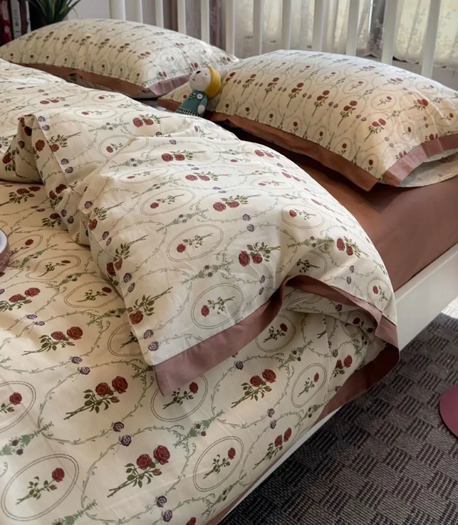 French romantic pastoral flower rose red purple bedding set,full queen cotton home textile bed sheet pillow case quilt cover
French romantic pastoral flower rose red purple bedding set,full queen cotton home textile bed sheet pillow case quilt cover