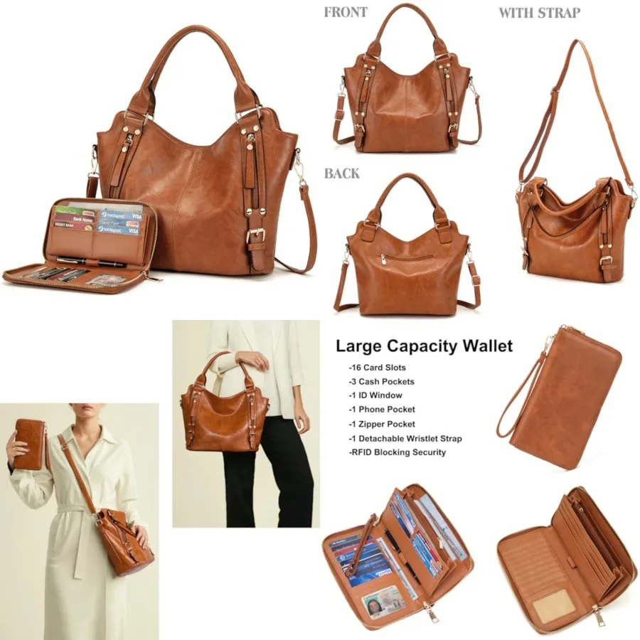 Crossbody Bags for Women Large Hobo Purse PU Leather Shoulder Handbag Ladies Tote Wallet Set 2PCS
Crossbody Bags for Women Large Hobo Purse PU Leather Shoulder Handbag Ladies Tote Wallet Set 2PCS