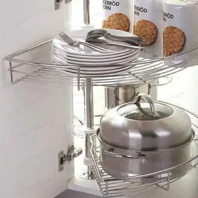 Решение для хранения в углу помещения | 180 ° Выдвижная полка-арка с двумя ярусами
Решение для хранения в углу помещения | 180 ° Выдвижная полка-арка с двумя ярусами