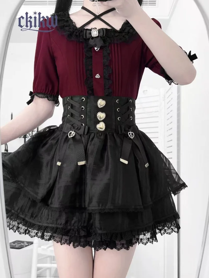 Summer Versatile Cross-Strap Lace Halter Neck Square Collar Shirt Japanese Sweet Girl Subculture Short Sleeve Solid Color Top
Summer Versatile Cross-Strap Lace Halter Neck Square Collar Shirt Japanese Sweet Girl Subculture Short Sleeve Solid Color Top