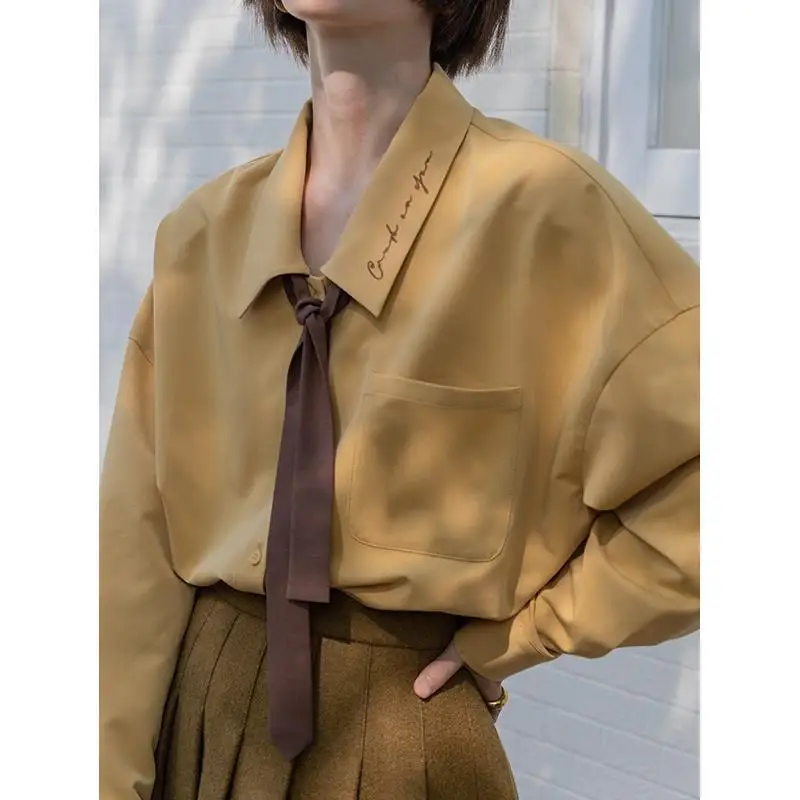 Японская рубашка с длинными рукавами и вышивкой букв, женская французская рубашка, нишевый топ с длинными рукавами, весна и осень
Японская рубашка с длинными рукавами и вышивкой букв, женская французская рубашка, нишевый топ с длинными рукавами, весна и осень