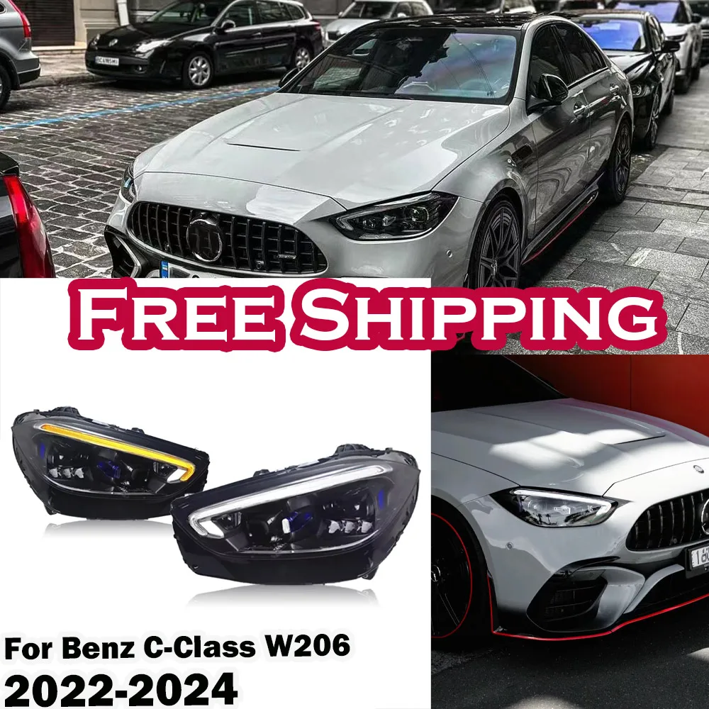 Car Headlight Assembly For Benz C-Class W206 2022-2024 C200 C260 Upgrade Modified to Dynamic Turn Signal Brake LED Headlights
Car Headlight Assembly For Benz C-Class W206 2022-2024 C200 C260 Upgrade Modified to Dynamic Turn Signal Brake LED Headlights