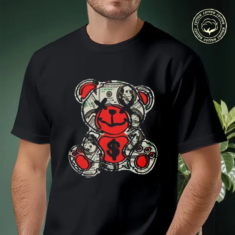 Funny Money Bear Pattern Motorcycle T-shirt Men's Summer Cotton Fashionable Casual Sports Short Sleeved Tshirt Top
Funny Money Bear Pattern Motorcycle T-shirt Men's Summer Cotton Fashionable Casual Sports Short Sleeved Tshirt Top