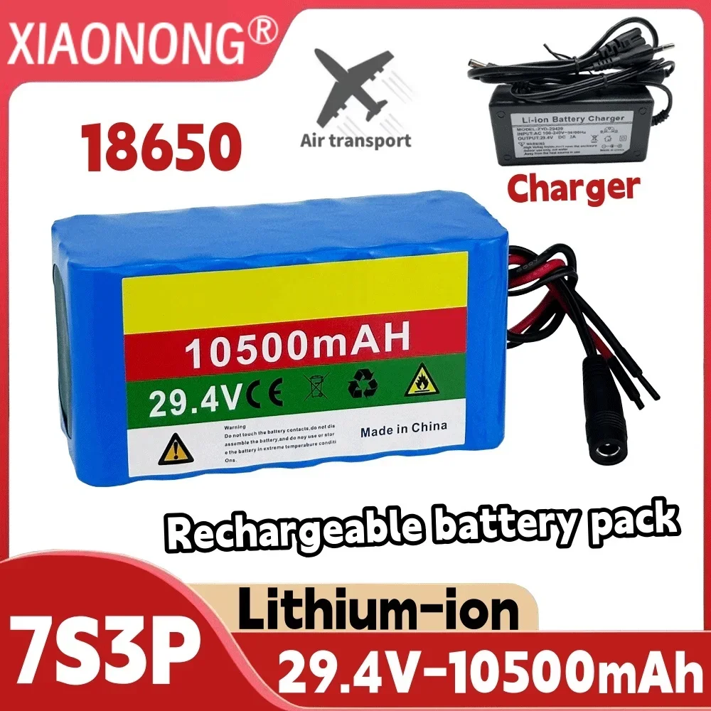 29.4V 10500mAh 7S3P 18650 battery pack Lithium-ion rechargeable battery suitable for electric bicycle with 29.4V charger
29.4V 10500mAh 7S3P 18650 battery pack Lithium-ion rechargeable battery suitable for electric bicycle with 29.4V charger