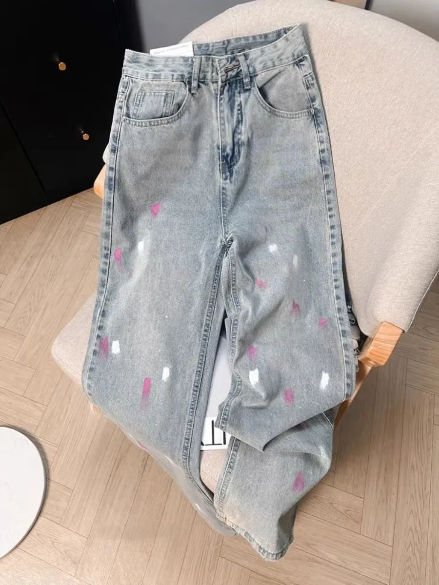 Tie-Dye Splatter Denim Jeans Men's Spring Autumn Loose Wide Leg American Sle Casual Straight Tube Long Trousers
Tie-Dye Splatter Denim Jeans Men's Spring Autumn Loose Wide Leg American Sle Casual Straight Tube Long Trousers