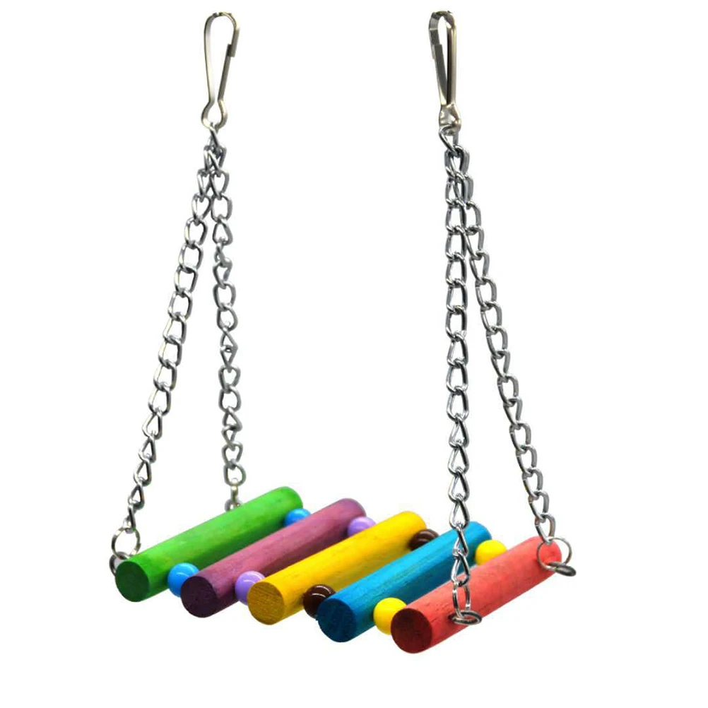 2Pcs Wooden Swing Hanging Bridge Bird Toys Durable Safe Parrot Chewing Adventure Exploring Colorful Beads Bell Design Small
2Pcs Wooden Swing Hanging Bridge Bird Toys Durable Safe Parrot Chewing Adventure Exploring Colorful Beads Bell Design Small