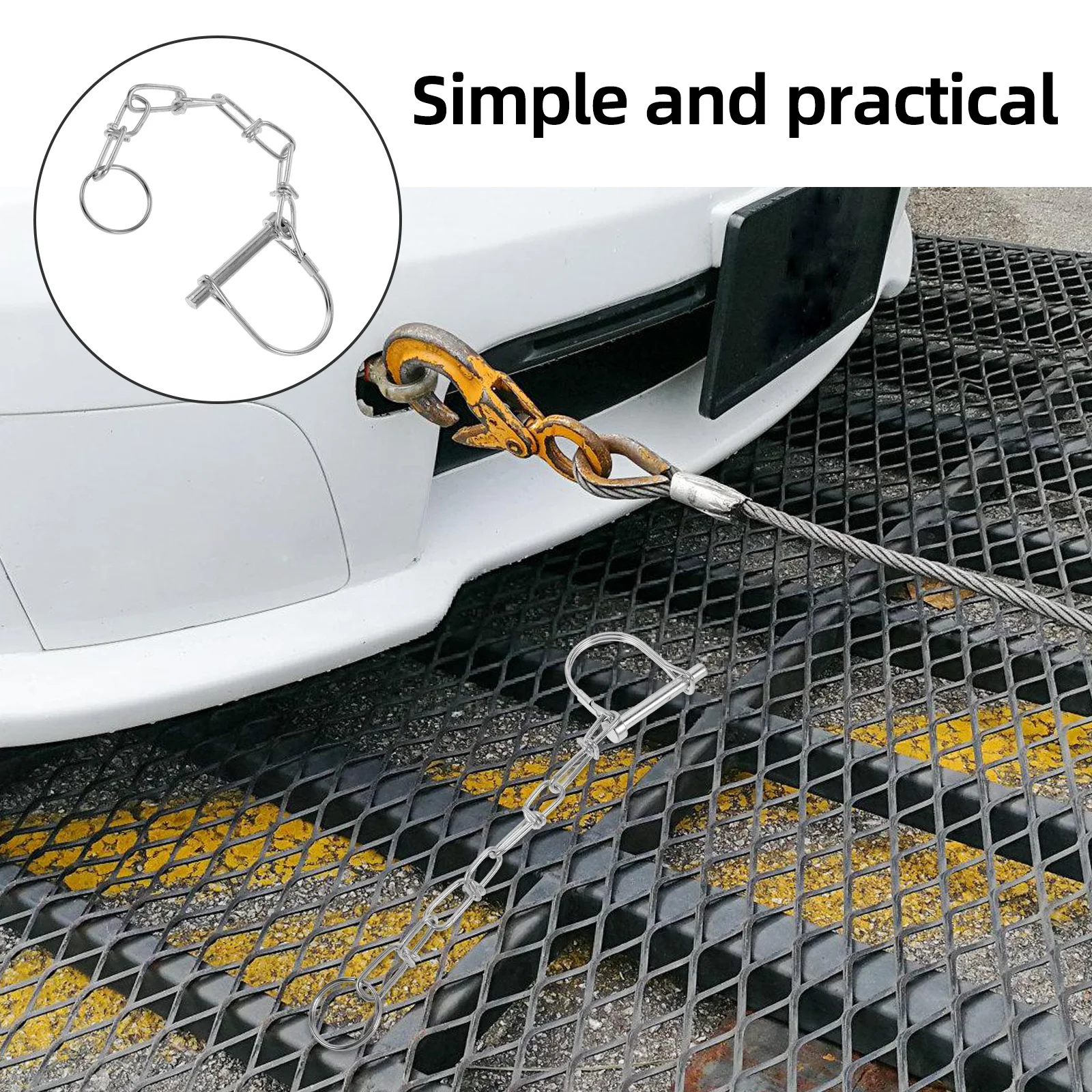 Trailer Hitch Safety Coupler Pin with Chain High Strength Anti Detachment Lock for Heavy Duty Farm Lawn and Utility Towing
Trailer Hitch Safety Coupler Pin with Chain High Strength Anti Detachment Lock for Heavy Duty Farm Lawn and Utility Towing