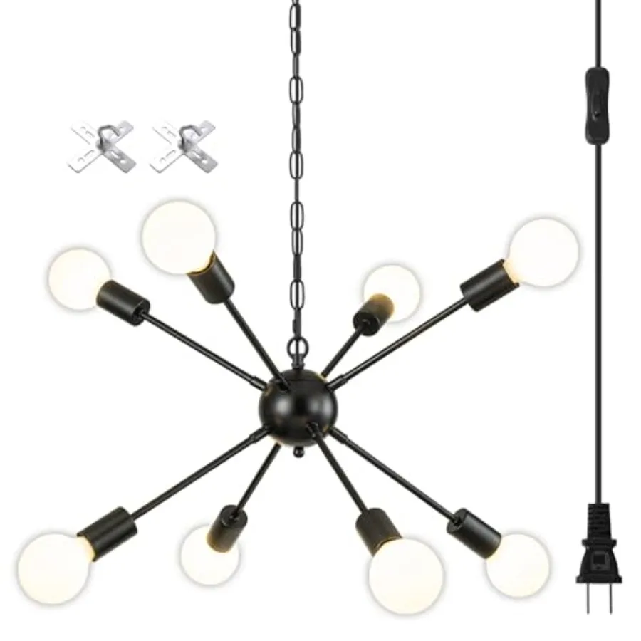 Plug-in Sputnik Chandeliers, Modern Sputnik Lighting Fixture with Adjustable Height for Dining Room, Living Room, Kitchen, Bedr
Plug-in Sputnik Chandeliers, Modern Sputnik Lighting Fixture with Adjustable Height for Dining Room, Living Room, Kitchen, Bedr