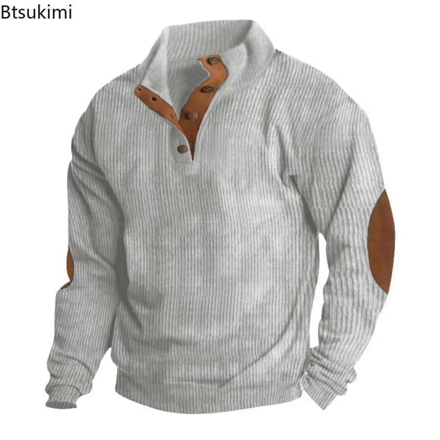 Spring Autumn New Men's Long Sleeve Corduroy Hoodies Daily Casual Pullover Tops High Quality Stand Collar Splice Sweatshirt Male
Spring Autumn New Men's Long Sleeve Corduroy Hoodies Daily Casual Pullover Tops High Quality Stand Collar Splice Sweatshirt Male